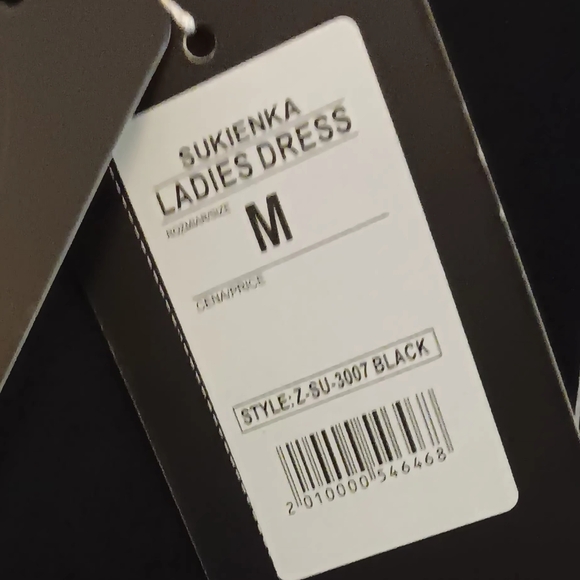 Moodo Womans Tie At Waist dress, M, Black/white, P2P 17.5, L 30", NWT - Picture 5 of 8